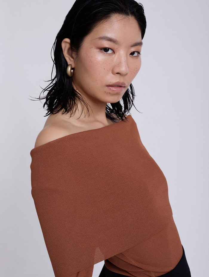 Top BARDOT Marron