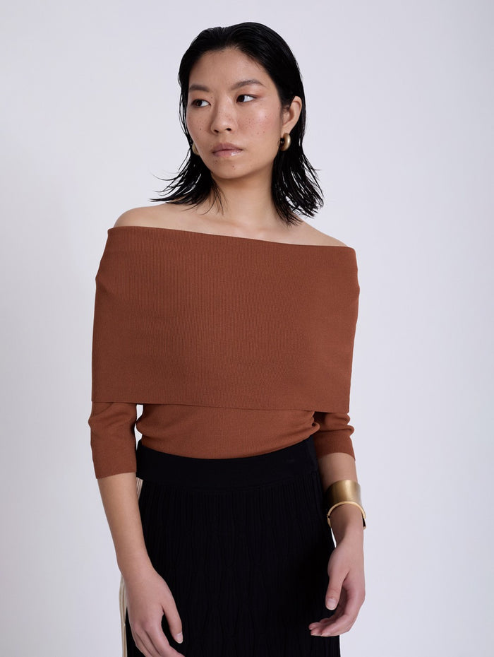 Top BARDOT Marron