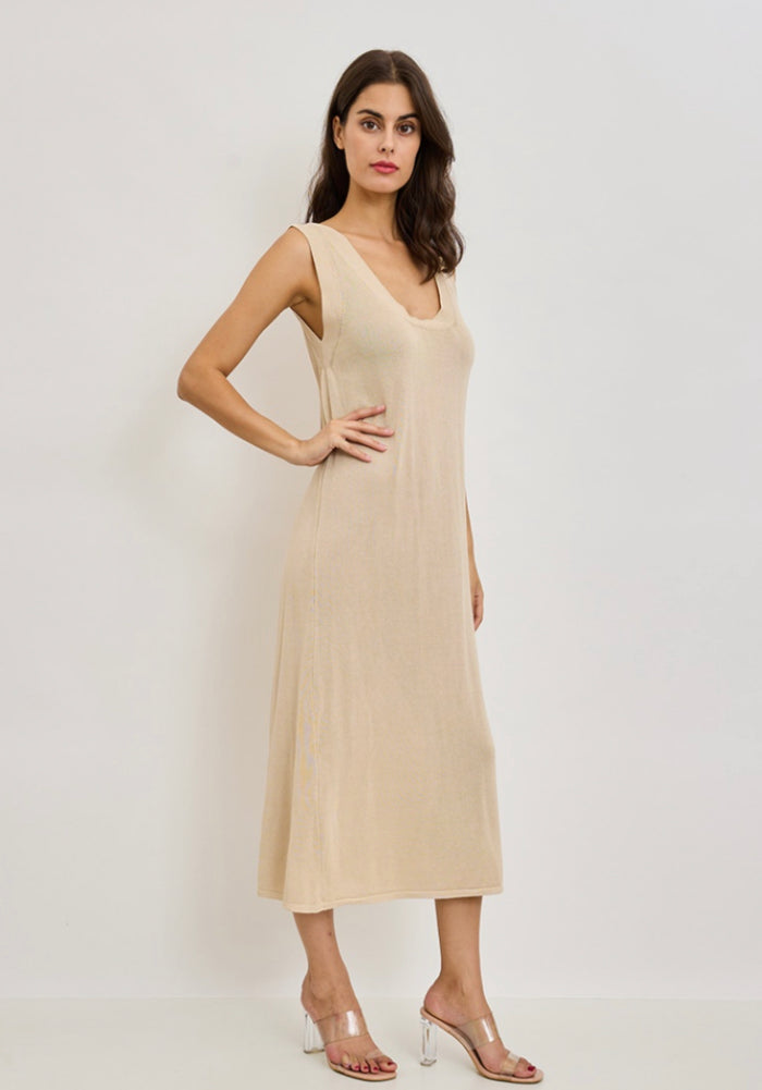 robe longue en maille écru