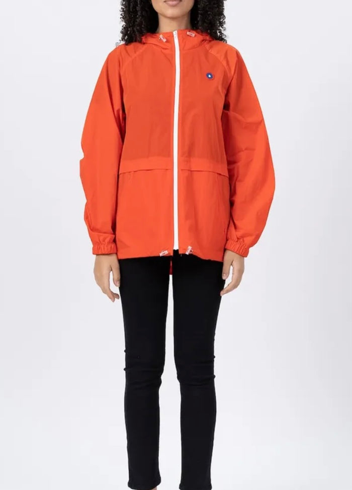 veste de pluie orange tendance femme