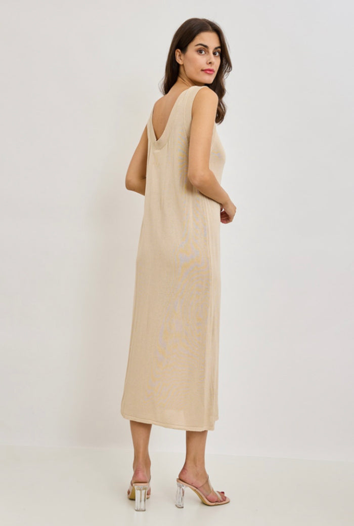 robe longue en maille écru