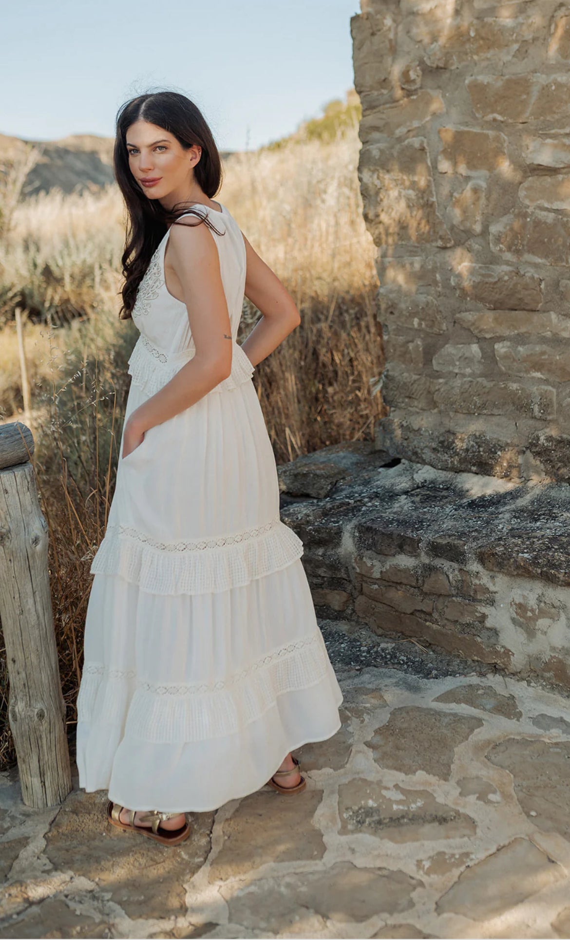 Robe Bohème Longue AMBRE White