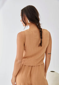 Gilet NEFTIS – Camel rayé