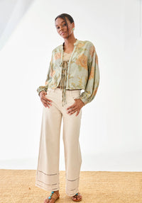 	Blouse bohème MOS floral vert sauge NKN femme