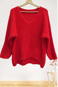 Pull Glow rouge irisé