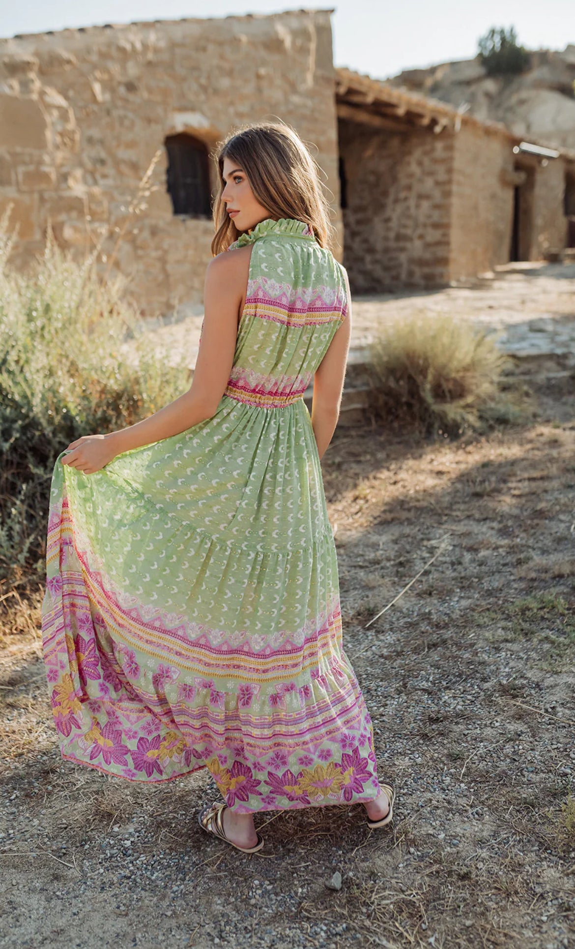 Robe Bohème Longue ALMA Green