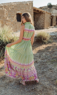 Robe Bohème Longue ALMA Green
