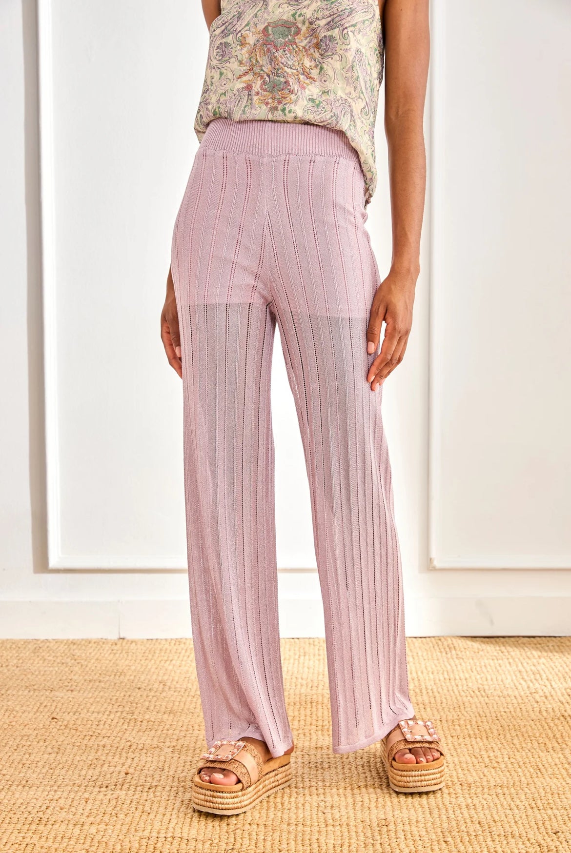 Pantalon AMON maille beige