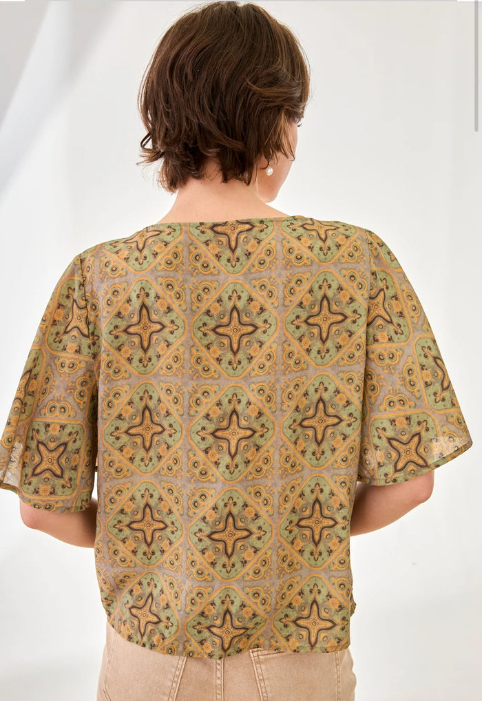 
top bohème manches papillon
haut imprimé bohème chic