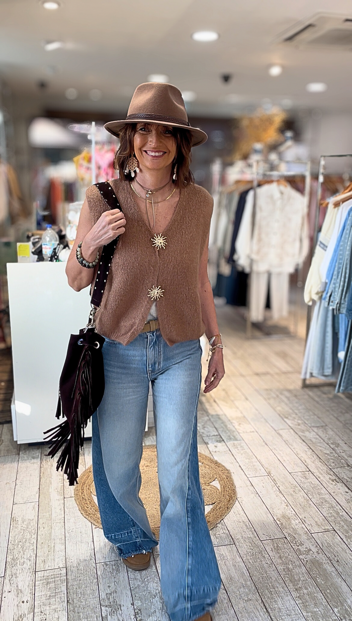 Gilet Éclat Bohème camel