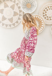 Robe Bohème Longue Imprimé Patchwork Solena