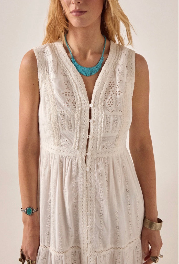 Robe Longue Broderie Bohème – White Romance