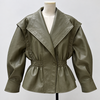 Veste EVA Olive – Effet cuir