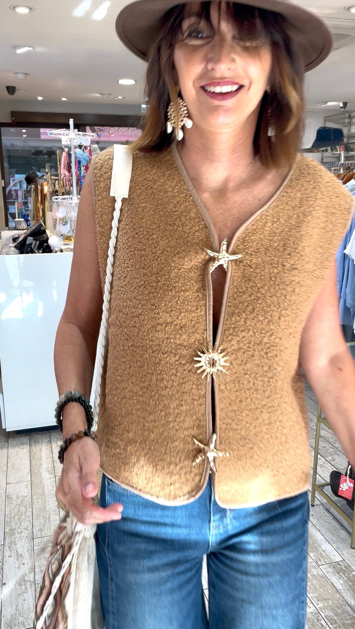 Gilet STELLA camel