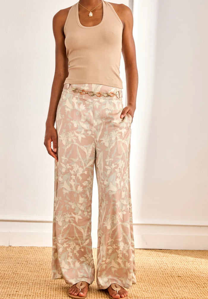 Pantalon bohème fluide FICUS – Pantalon large imprimé floral