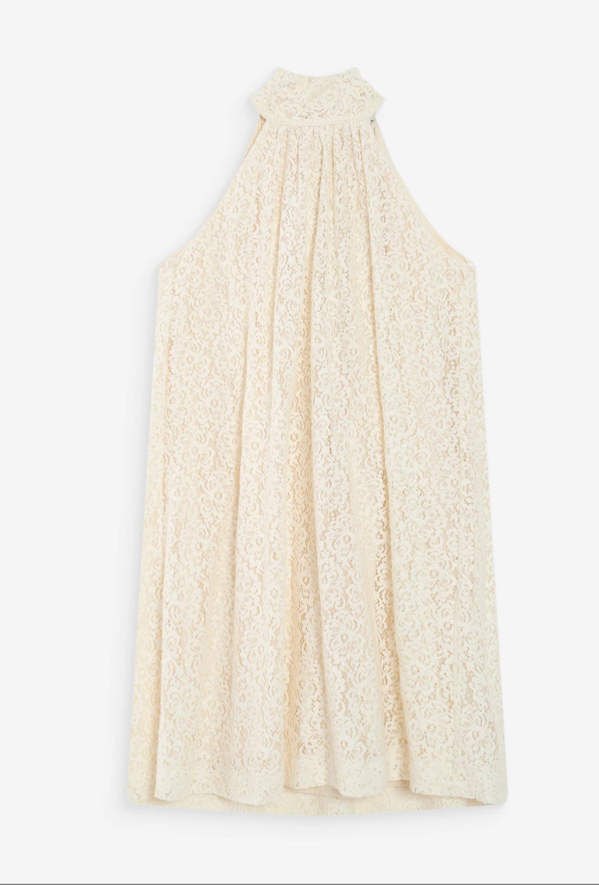 Robe Vasarely dentelle écrue – col américain