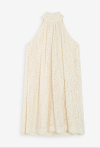 Robe Vasarely dentelle écrue – col américain
