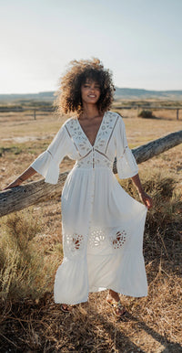 Robe Bohème Longue CALISTA White