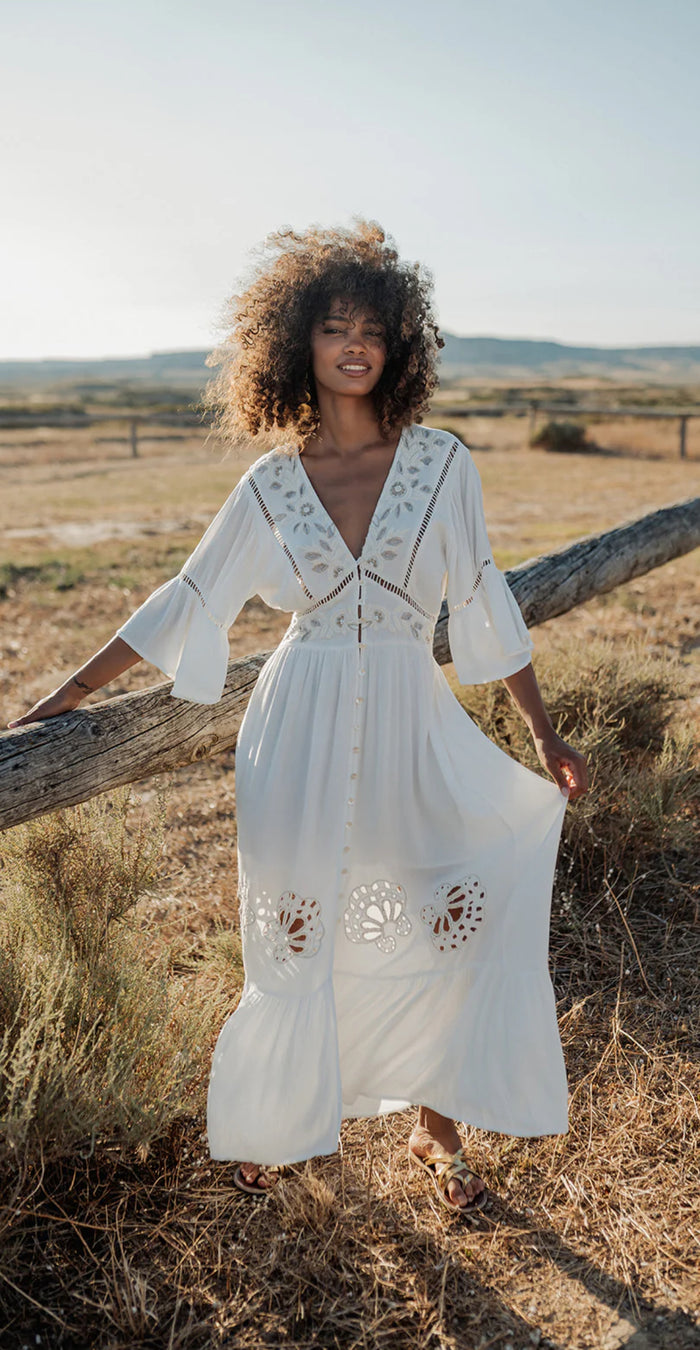 Robe Bohème Longue CALISTA White