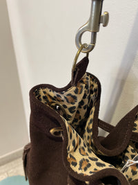 Sac seau bohème à franges Arizona Spirit – Suédine Chocolat avec bandoulière amovible