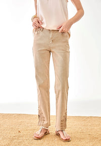 	Pantalon coupe droite bohème chic