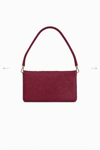 Pochette Moka en cuir Grenat