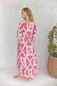 Robe Bohème Longue Solea Bandana rouge