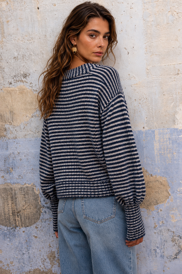 Gilet Nola Marine – Maille rayée