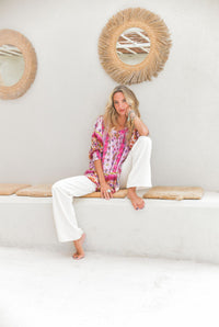 Blouse Bohème Rosa Azteca