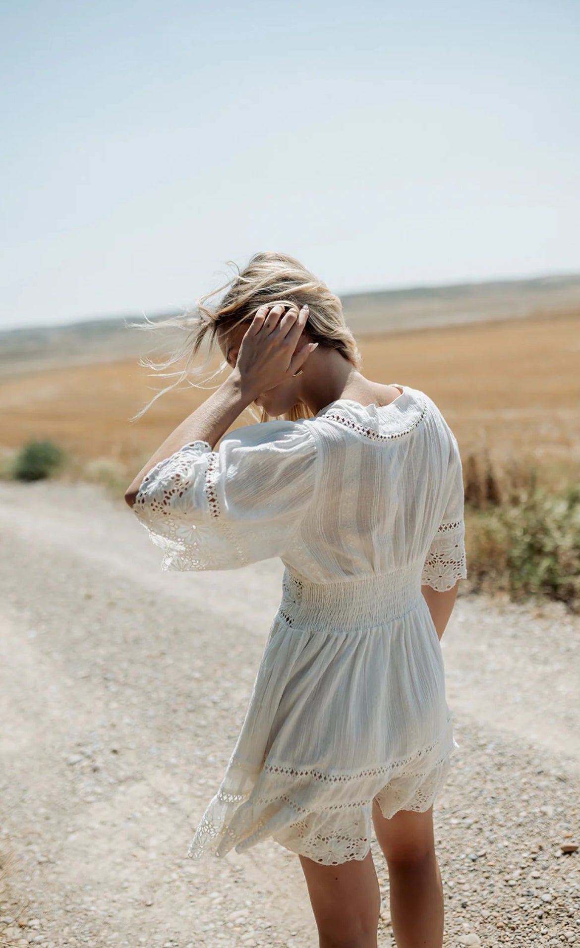 Robe Bohème Courte Brodée IVORY SUN