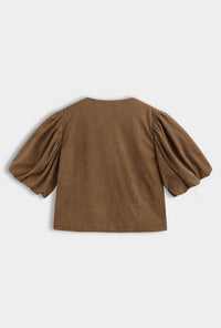  Veste courte Charlie chocolat en velours côtelé vue de dos – Gypsy Bohème