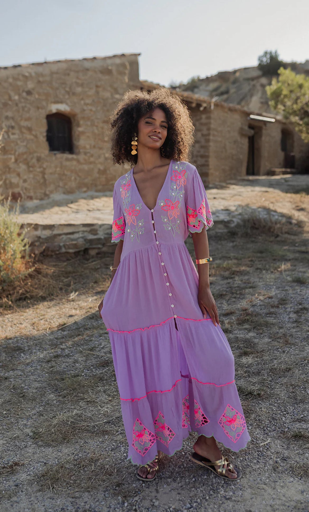 Robe Bohème Longue PALOMA PINK