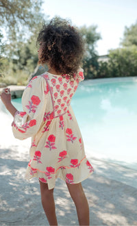 Robe Bohème Courte AZÉLIA Cream Pink