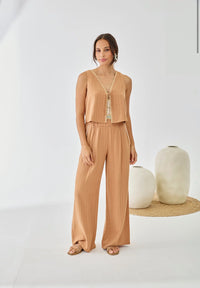 Gilet NEFTIS – Camel rayé