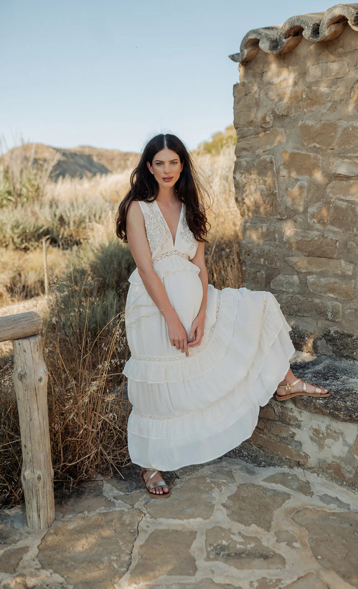 Robe Bohème Longue AMBRE White