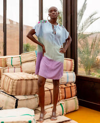 	tunique bohème coralia bleu pastel brodée