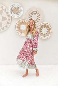 Robe Bohème Longue Imprimé Patchwork Solena
