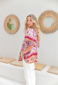 Blouse Bohème Rosa Azteca