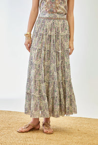 Détail imprimé cachemire jupe bohème