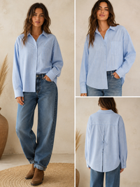 Chemise Valerie Bleu – Rayures & dos noué