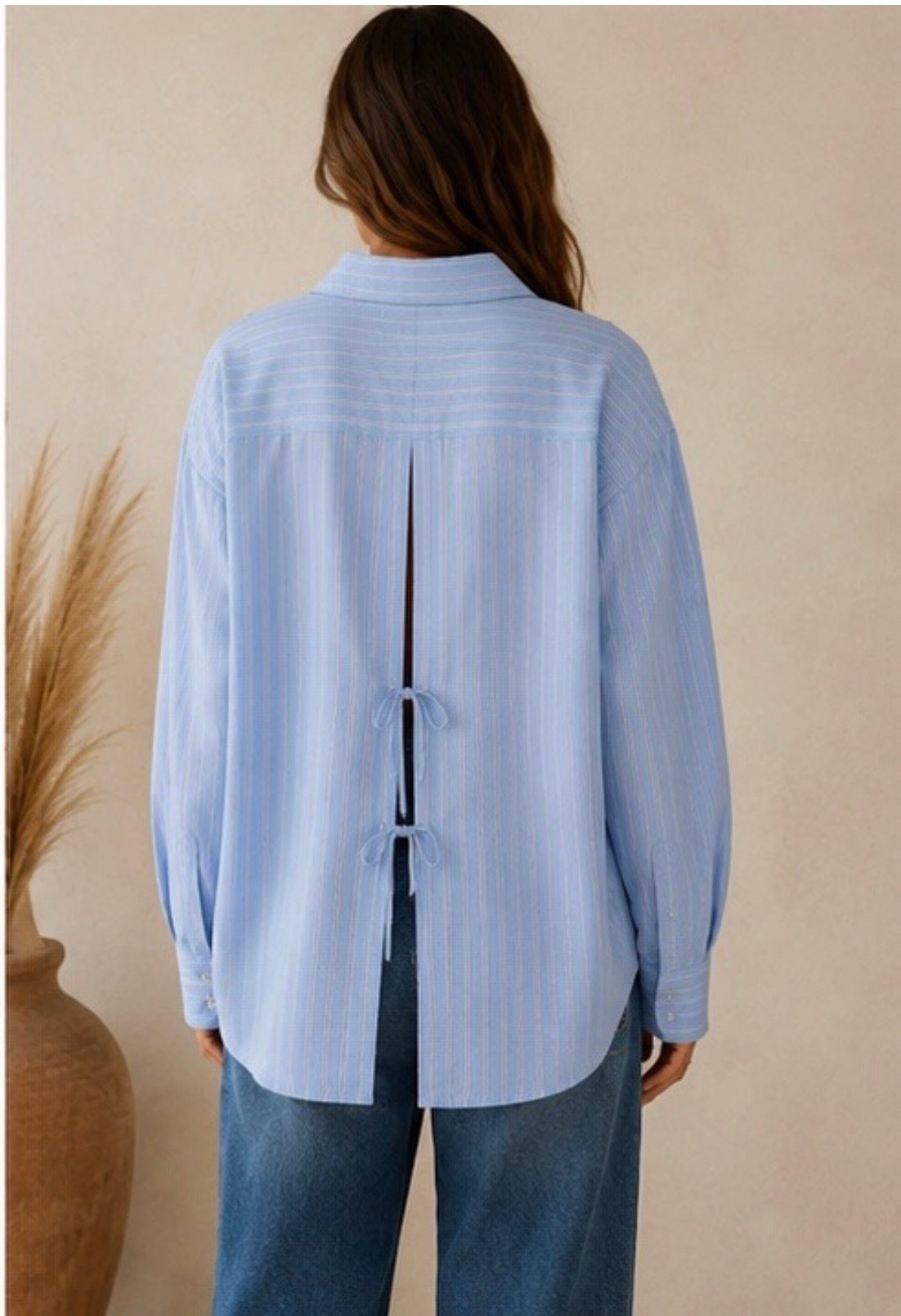 Chemise Valerie Bleu – Rayures & dos noué