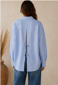 Chemise Valerie Bleu – Rayures & dos noué