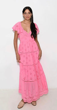 Robe longue rose VIENNE