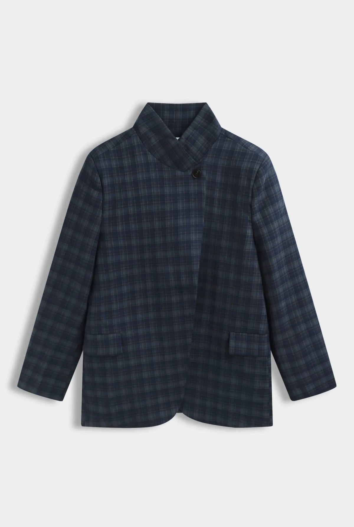  Veste Alma à carreaux bleu marine femme vue de face
