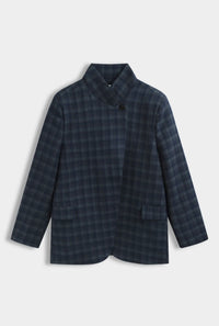  Veste Alma à carreaux bleu marine femme vue de face