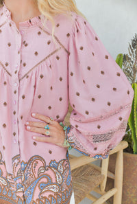 Blouse Bohème Solina Pink Paisley