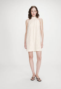 Robe Vasarely dentelle écrue – col américain