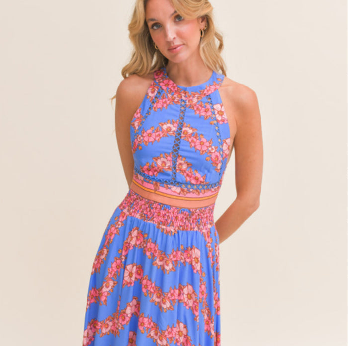 Robe longue bohème dos nu Azura Bloom