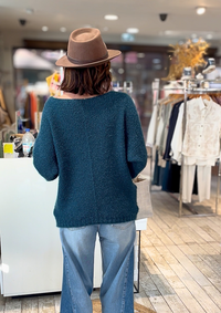 Pull GLOW bleu canard irisé