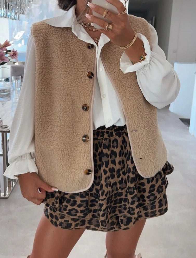 Gilet doudou beige